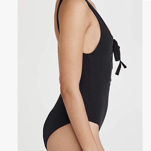 NWT Mara Hoffman Black Lace-Up One Piece Swimsuit - Picture 3 of 4
